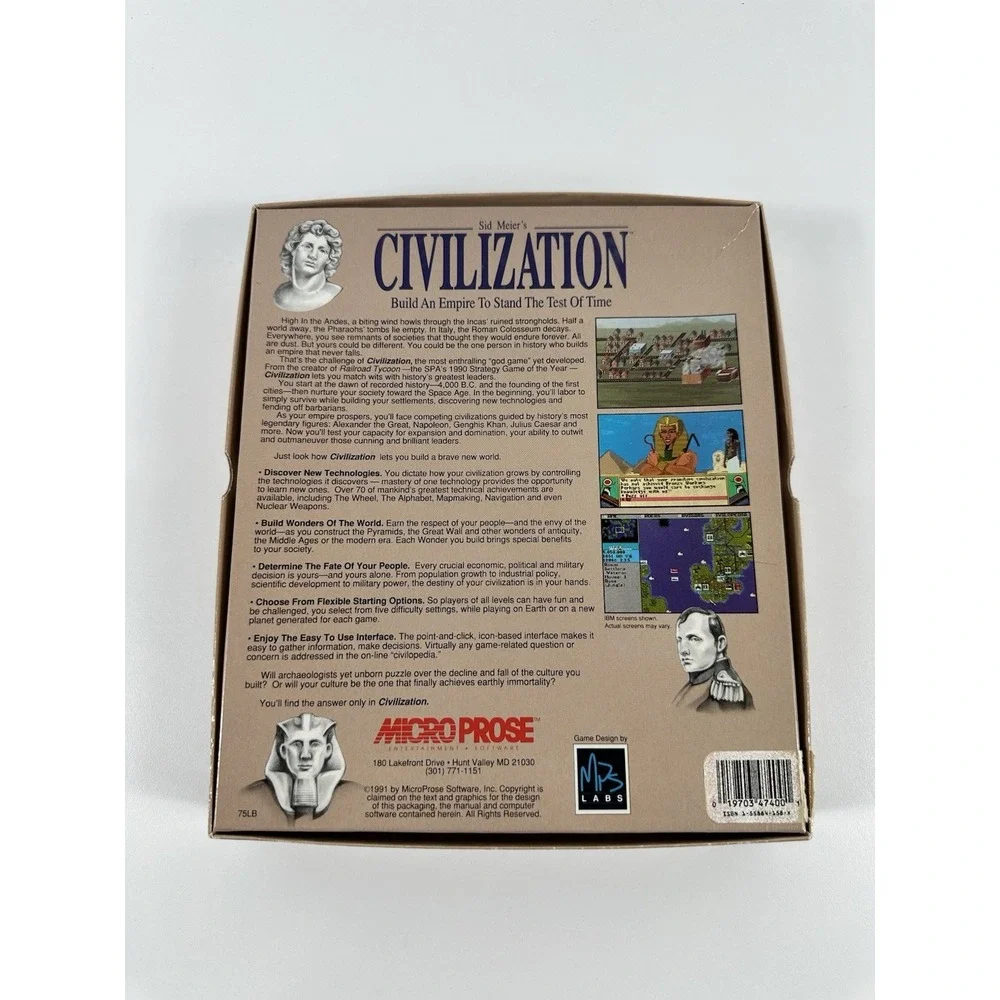 Sid Meier's Civilization 1991 PC IBM 3.5